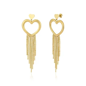 Oorsteker hangend hart goud