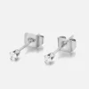 Oorstekers diamant 2mm zilver