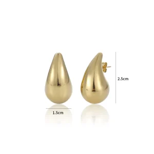 Oorstekers druppel 25mm goud