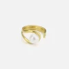 Ring grote parel goud