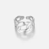 Ring grote schakel zilver