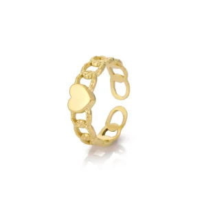Ring lux schakel hart goud