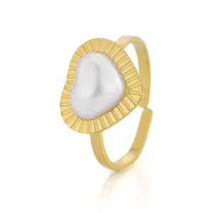 Ring parel hart goud