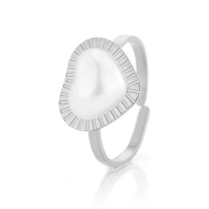 Ring parel hart zilver
