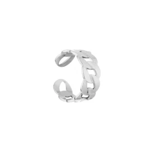 Ring platte schakels zilver