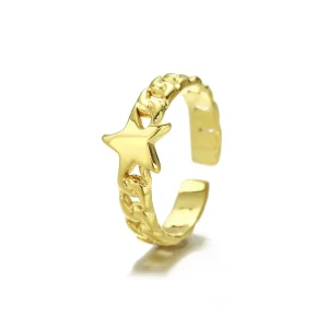 Ring schakel ster goud