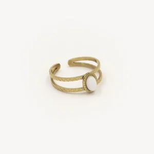 Ring witte steen goud