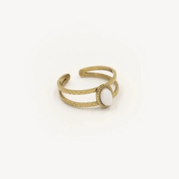 Ring witte steen goud