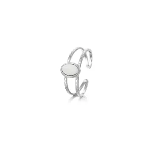 Ring witte steen zilver