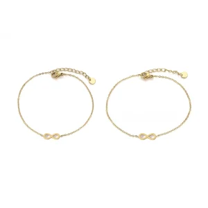 Set armbanden infinity goud