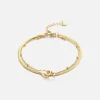 Tweelaags armband hartjes goud