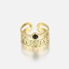 Tweelaags schakelring goud/zwart
